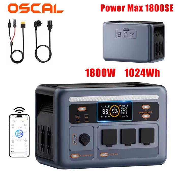 Наявність‼️‼️‼️ Зарядна станція OSCAL Powermax 1800W/1024Wh Lifepo4