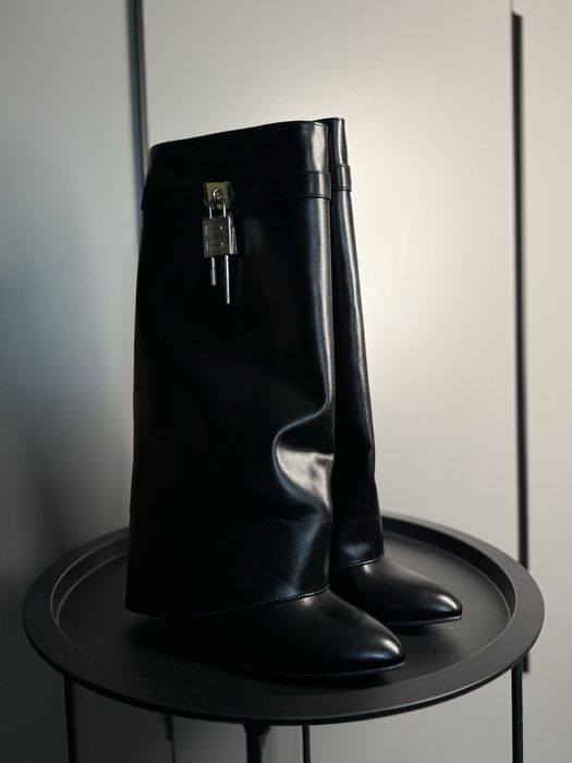 Сапоги козаки чоботи шкіряні на платформі 3 см zara