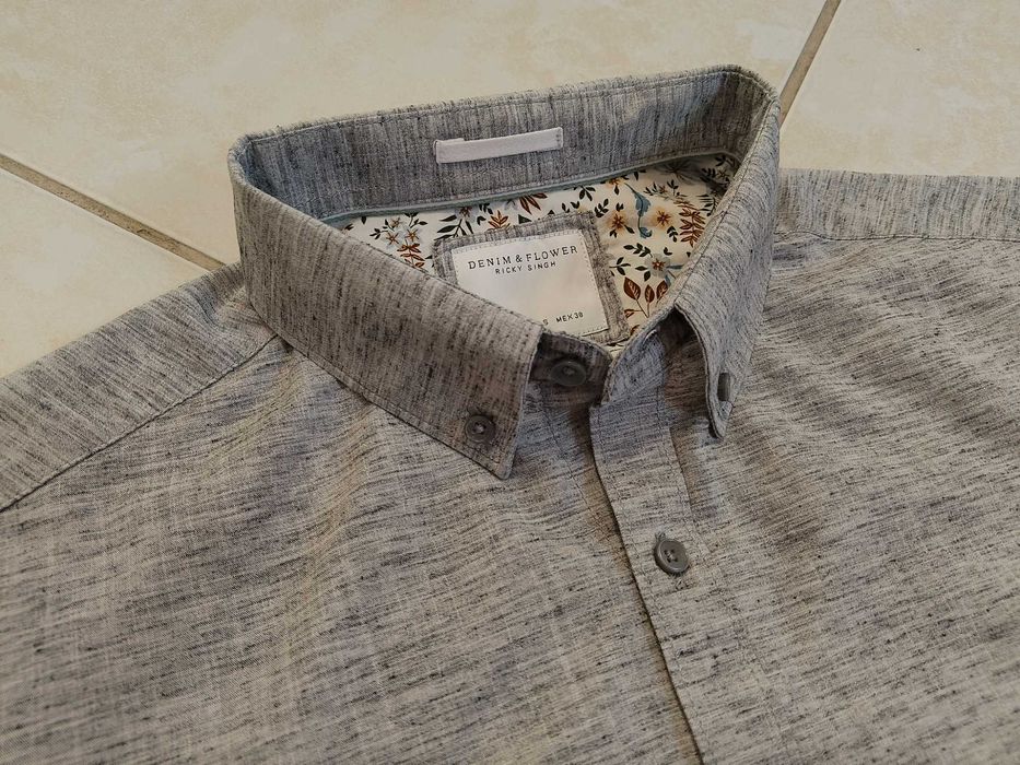 DENIM & FLOWER USA - NOWA! Koszula Męska krótki rękaw rozmiar S