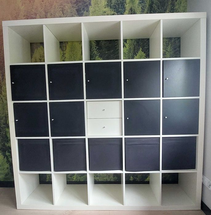 IKEA regał Kallax biały 182x182 cm 25 półek