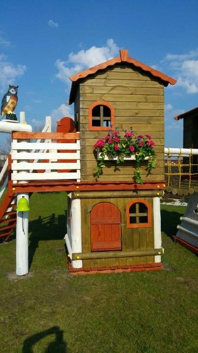 plac zabaw domek ślizg mostek balkon ATEST CERTYFIKAT montaż PL