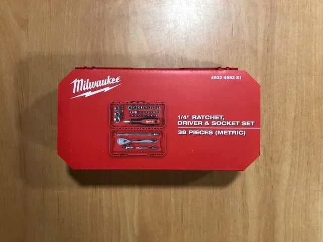 MILWAUKEE 38Pcs Chaves + Roquete 1/4" 4932.498381 | NOVOS