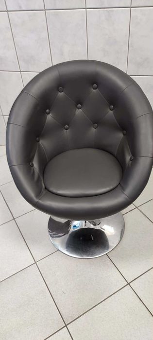 Fotele obrotowe ekoskóra, szary podstawa chrom