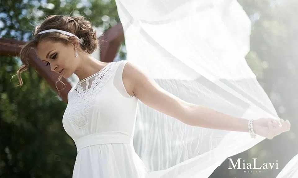 Suknia Sukienka ślubna Mia Lavi 36/38 w stylu boho może być ciążowa