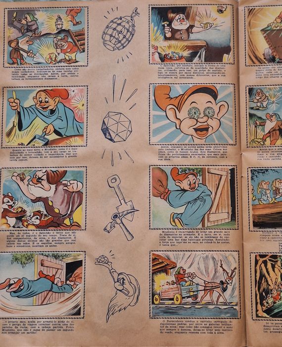 Álbum cromos "Branca de Neve e os sete anões" anos 50