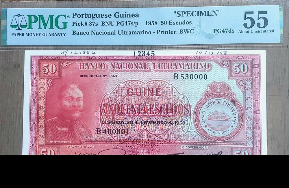 Nota 50 escudos Guine 1958