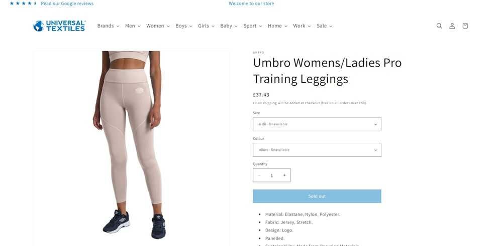 Umbro Leggings para mulher Tam 38