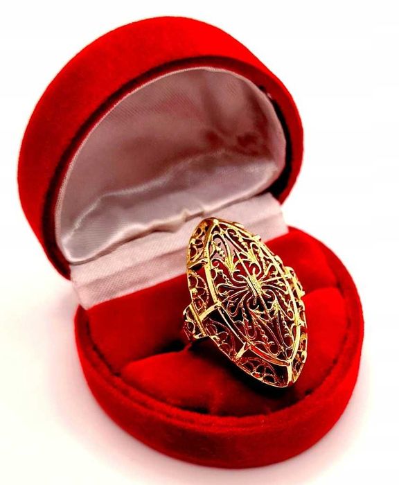 Elegancki ZŁOTY PIERŚCIONEK Ażurowy WARMET P. 585 6 gram r. 16