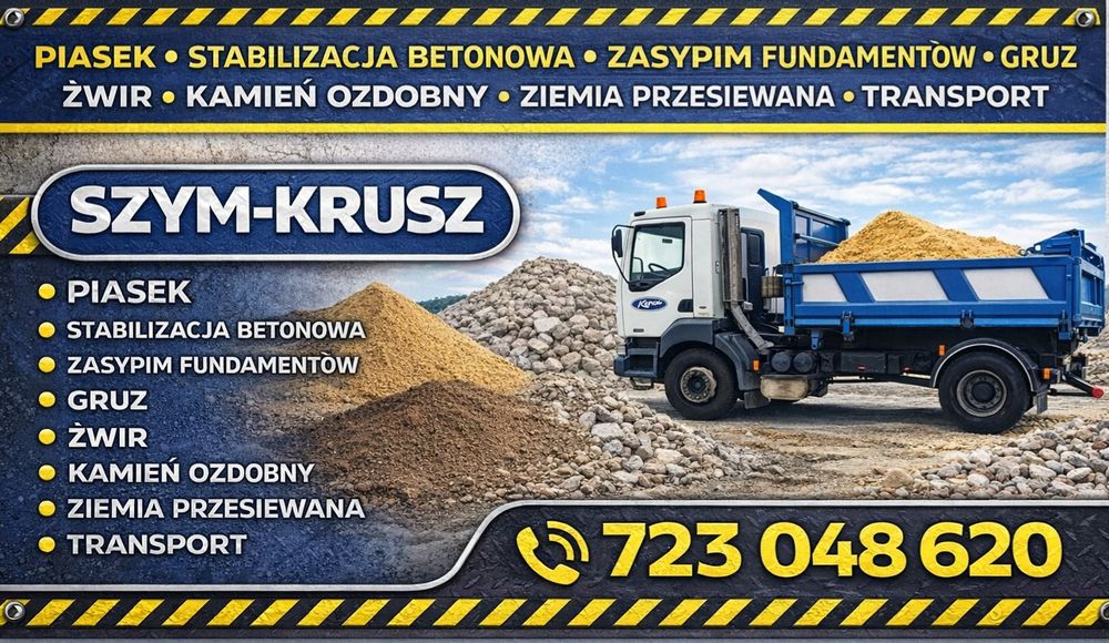 Piasek Ziemia Tłuczeń Żwir Gruz Stabilizacja