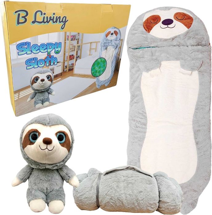 Śpiwór i Poduszka 2w1 Leniwiec Sleepy Sloth XL 167cm + Maskotka Gratis
