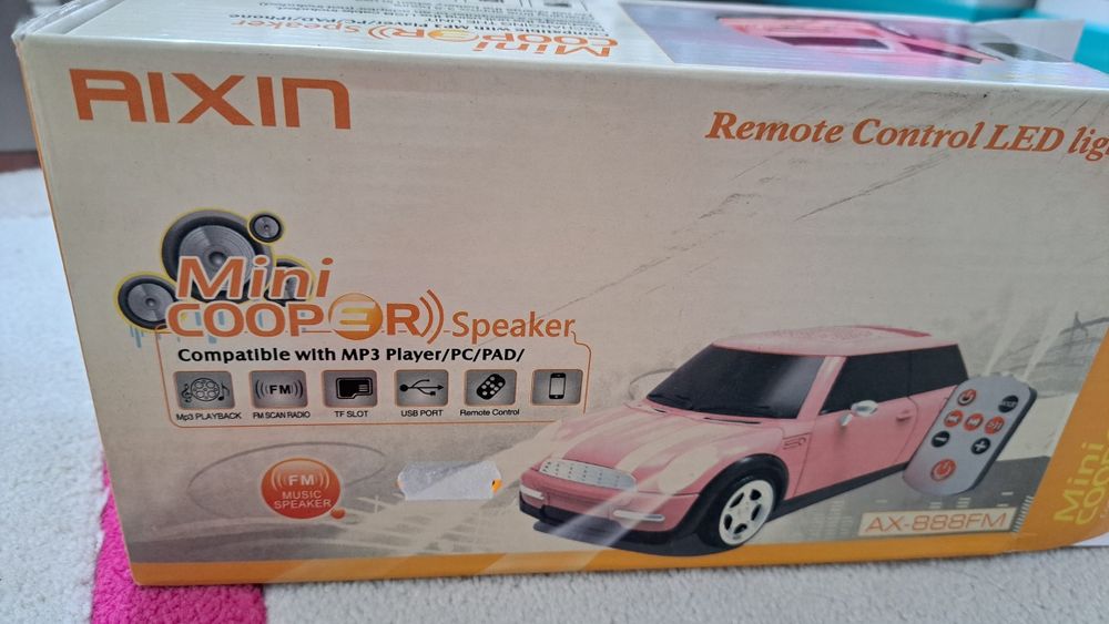 Mini Cooper Branco Speaker/Coluna - Como Novo