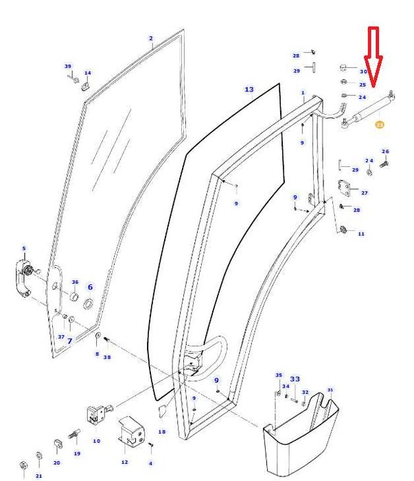Siłownik Gazowy Drzwi Valtra