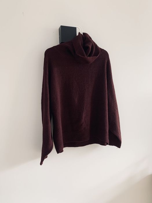 Sweter golf burgundowy bordowy H&M