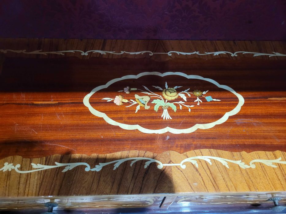 komoda kredens serwantka barek witrynka + stol okragly wloski VINTAGE