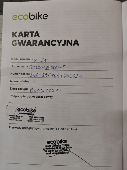 Sprzedam rower  elektryczny Ecobike