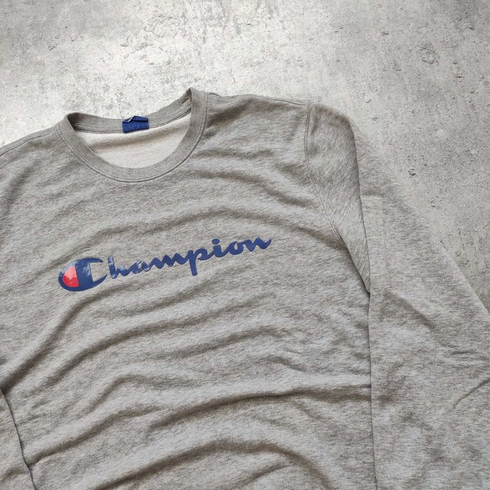 MĘSKA Bluza bez Kaptura Bawełna Duże Logo Casual Champion Sportswear