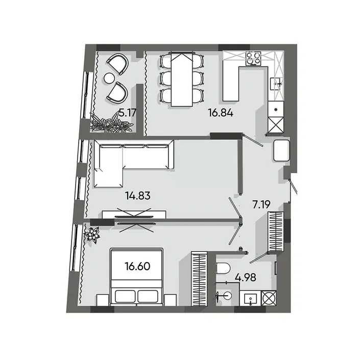 2-кімнатна квартира за адресою (площа 67,9 м²) - Atlanta.ua - фото 5