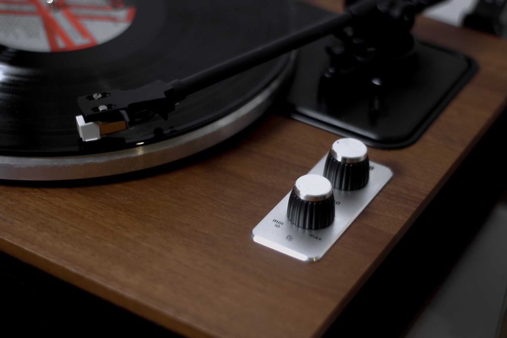 Вініловий програвач Angel Horn Wood з Bluetooth, голка Audio-Technica