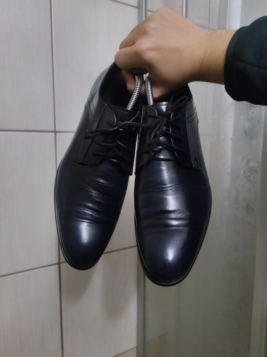buty męskie Ryłko 41 unisex eleganckie niebieskie czarne wiązane comfo