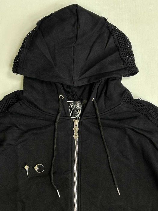 00s【archive】 sheep leather hoodie BLACK Thug Club zip hoodie худи зип зипка фулл full y2k archive opium