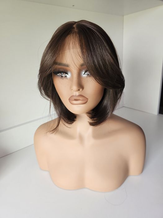 Peruka premium Niki naturalny brąz lace front naturalny efekt