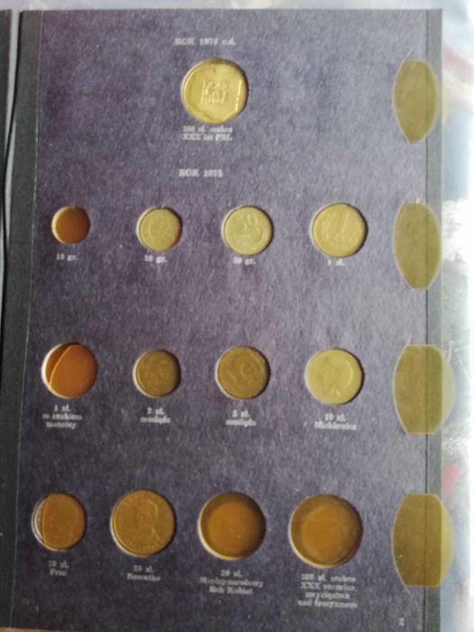 Klaser, album na monety z monetami 100 szt. od 1973  do 1986