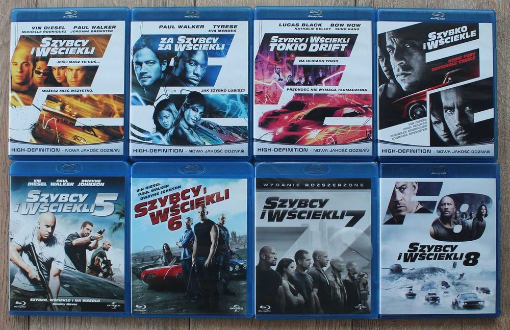 #lustro# Szybcy i Wściekli 1-8 bluray lektor PL kolekcja
