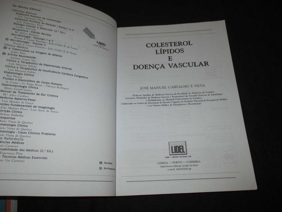 Livro Colesterol Lípidos e Doença Vascular Lidel