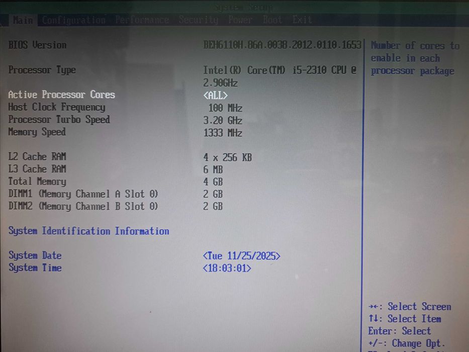 Komputer I5 2310 4GB RAM Intel Desktop Board