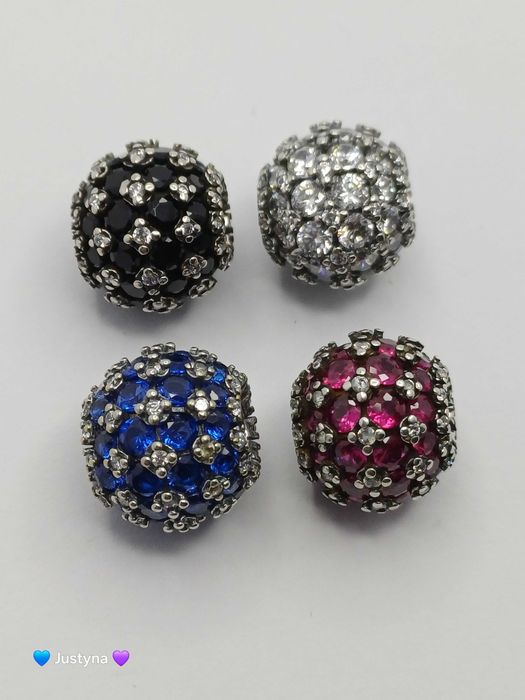 Nowy charms 1 szt pave × srebro 925