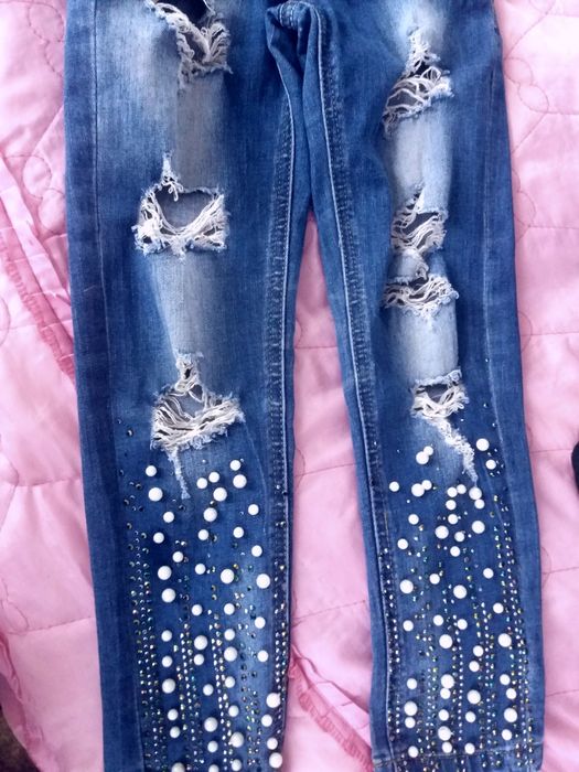 Модні джинси на дівчинку р.110