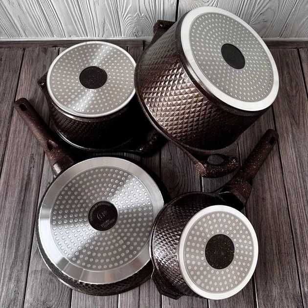 Набор посуды каструль с гранитным антипригарным покрытием 7️⃣ предмет.