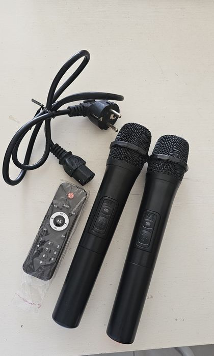 Coluna auna portatil bluetooth e microfone