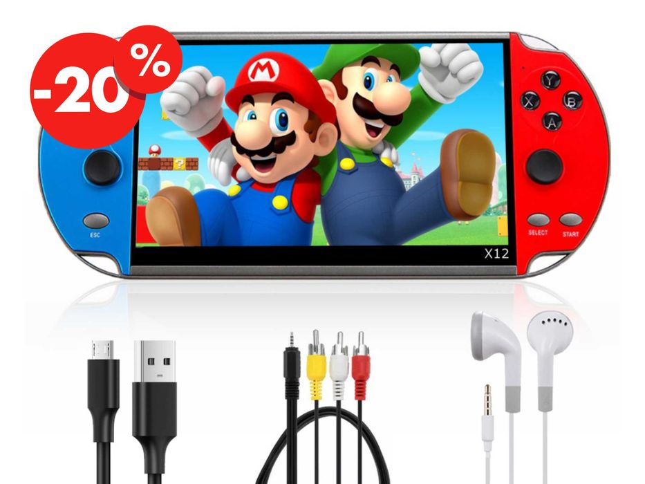 Mini Konsola Retro X12 8GB 1000 Gier Przenośna Mini PL Menu - OKAZJA