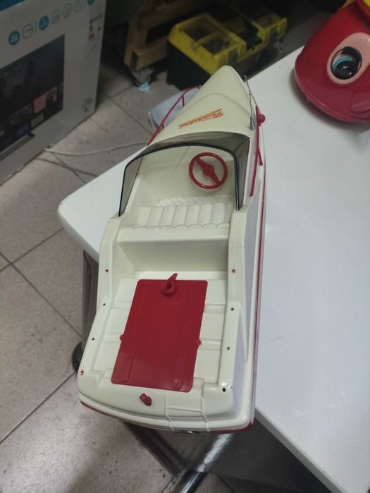 Antigo Barco Lancha a pilhas Vintage Thunderbird 40 cm