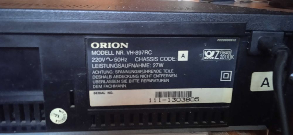 magnetowid orion VH897RC