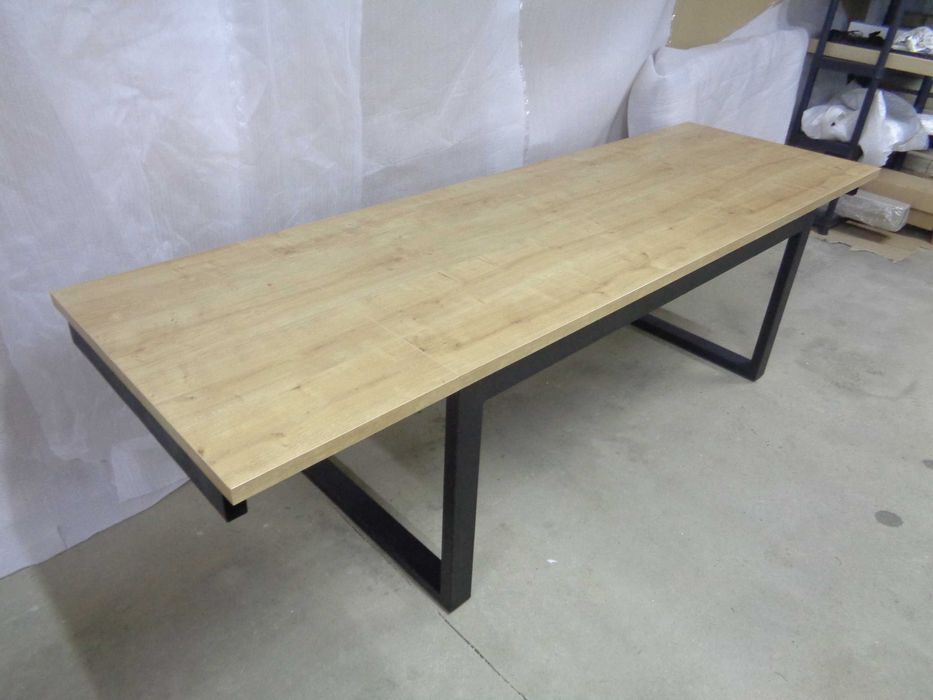 ROZKŁADANY Stół LOFT industrialny 180x90+2x45 Dostawki Ramka EGGER