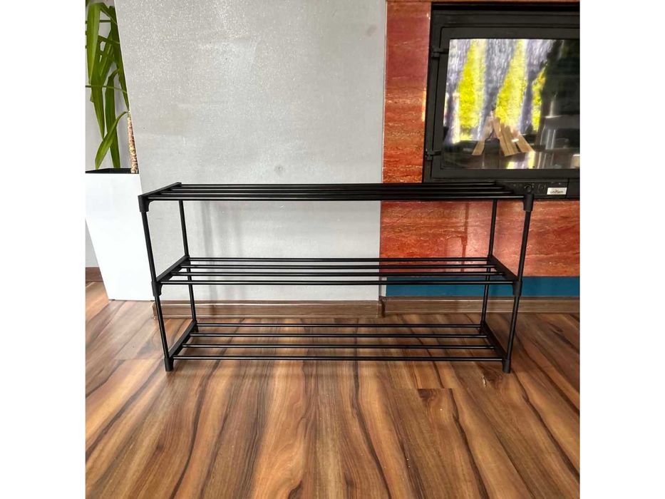 Szafka na Buty Regał 3 Poziomy Organizer 92cm Czarna NOWA OKAZJA!