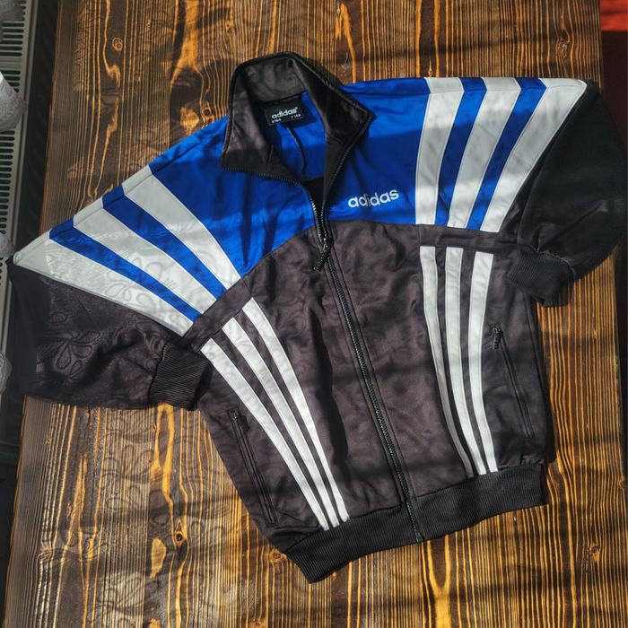 Чорно-синя спортивна олімпійка Adidas vintage Original на білих лампасах. 10/10