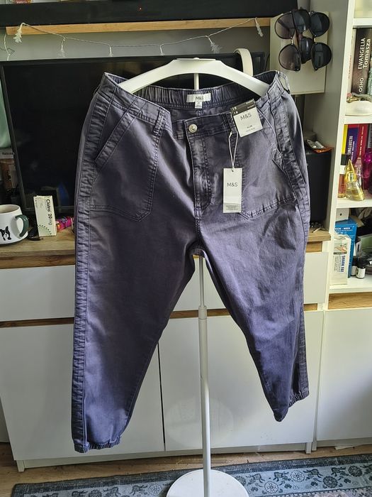 Bawełniane spodnie damskie M&S rozmiar 46