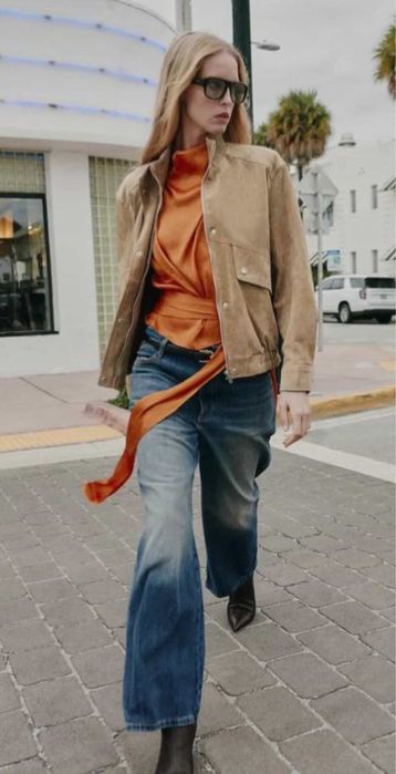 Куртка Zara замшева XS
