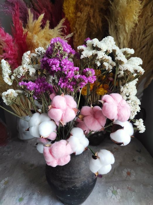 Бавовна  Натуральна  Лотос Рускус Сухоцвіти  Сухоцветы