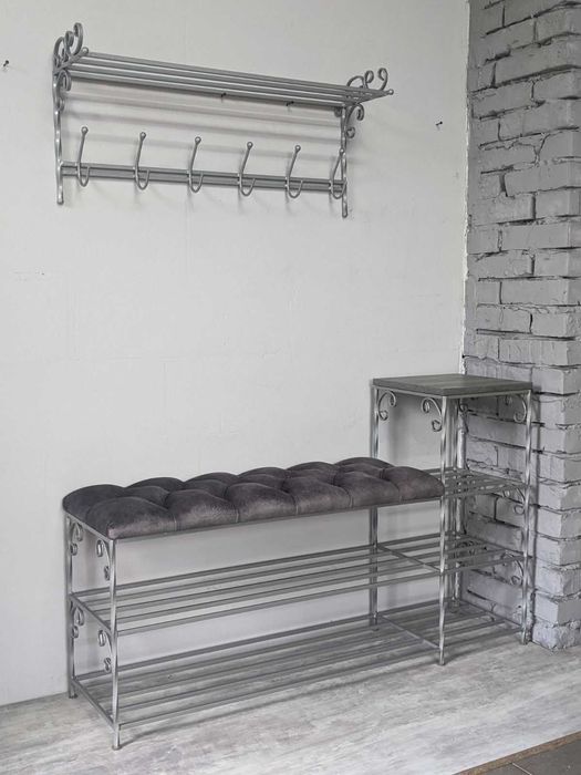 Полка для взуття вішак для одягу ковані меблі банкетка