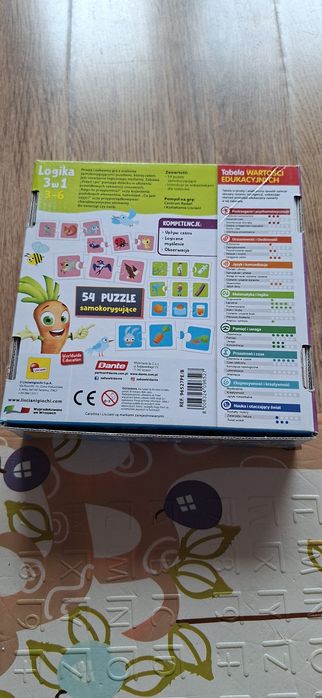Gra Carolina logika 3 w 1 puzzle kompletne dziecko zabawa