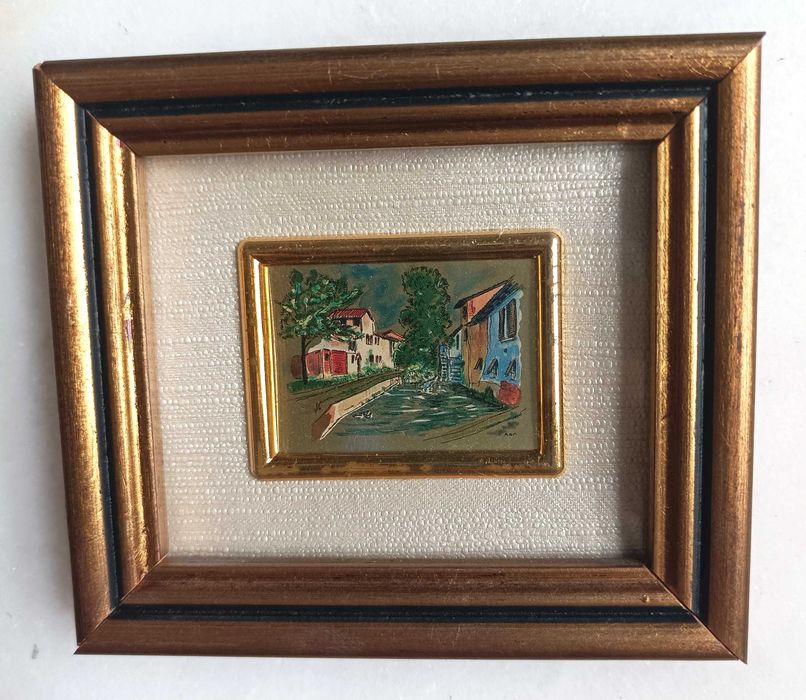 Conjunto de pequenas gravuras com molduras vintage