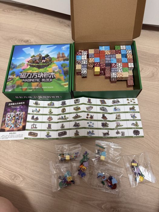 Магнітні блоки магнітний конструктор Майнкрафт