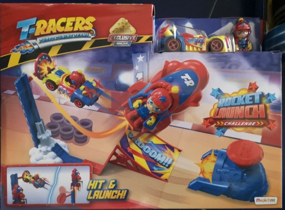 T-racers rocket launch e Pirate shark