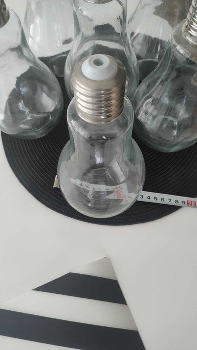 Komplet szklanek/ żarówek do lemoniady z miejscem na słomkę. 6 szt.