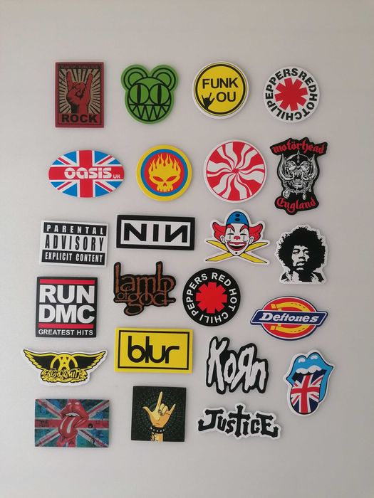 100 Autocolantes Stickers Rock Pop Moda Bandas Música Pack Set