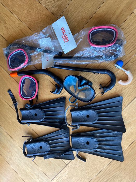 Gogle, rurki, płetwy do nurkowania dla dziecka